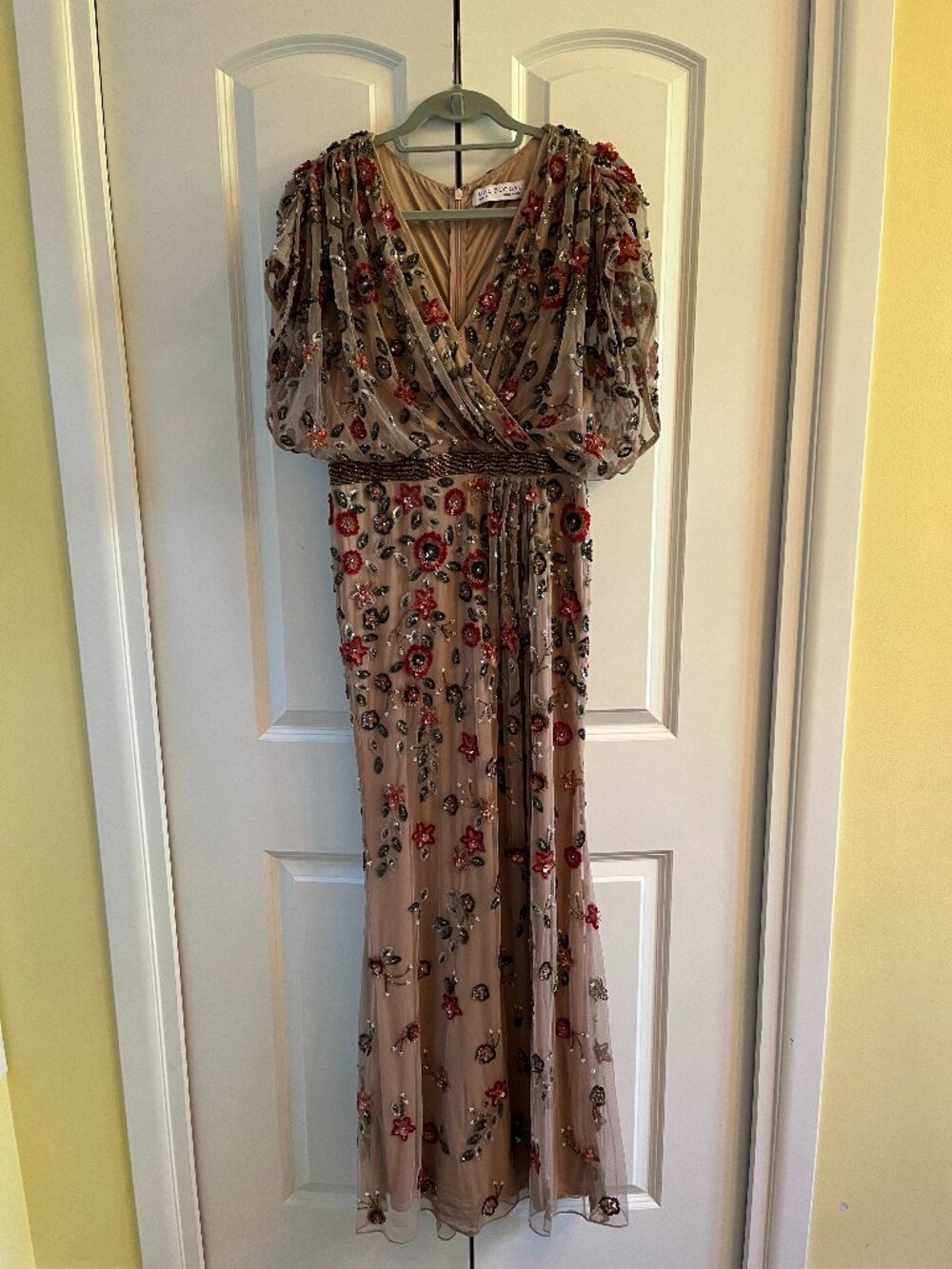 Mac Duggal Floral Embellished Gown (Style 6158 - Antique Rose) Size 10